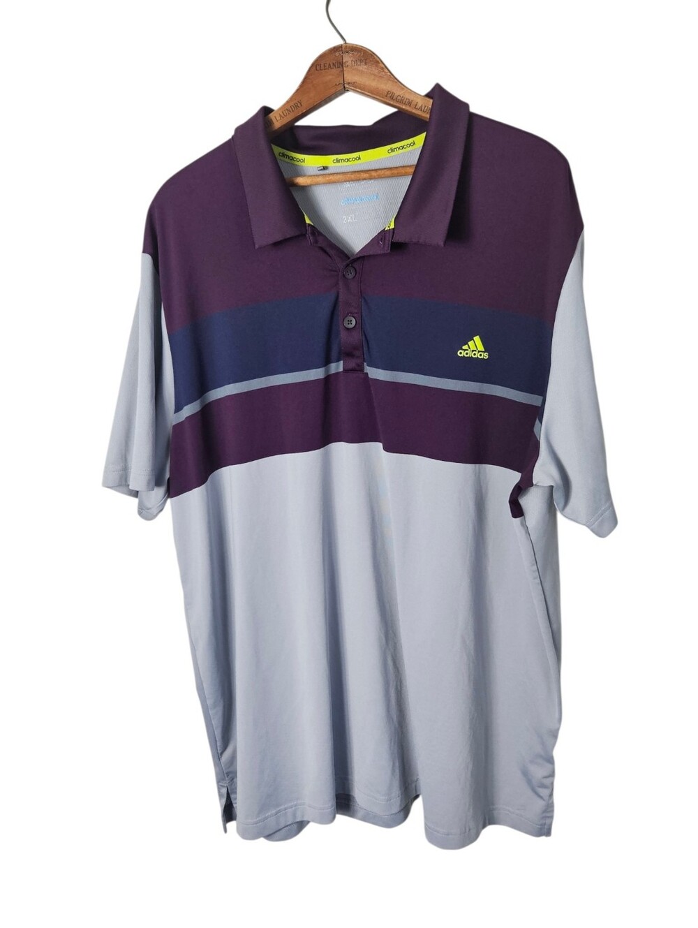 Men's Adidas Climacool Short Sleevr Gray Polo, Size 2XL